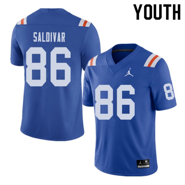 Jordan Brand Youth #86 Andres Saldivar Florida Gators Throwback Alternate College Football Jersey